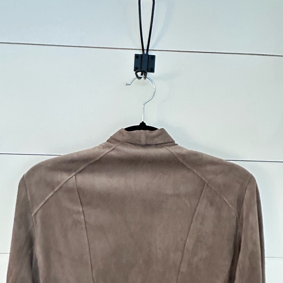 KUT FROM THE KLOTH M Moto mocha faux suede drape jacket shabby chic boho - Picture 12 of 14